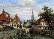 unknow artist, A view of the Staal Everspijp and the Grote Kerk in summer
